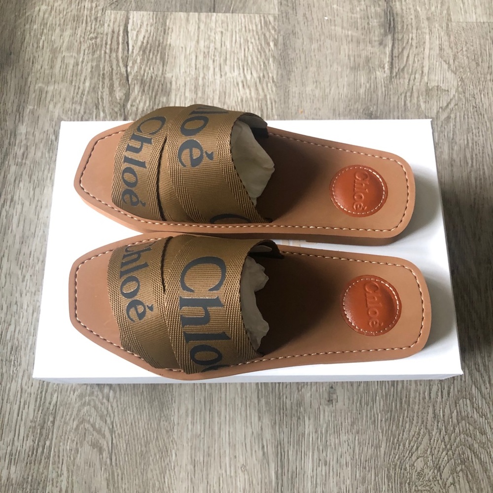 Chloé Woody Flat Mules Sandals Slides Size 37